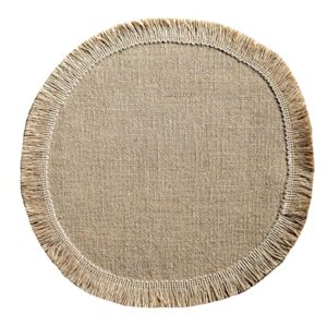 placemat farmhouse vintage jute tassel table mat round bowl mat rectangular insulated mat napkin set 11.81*17.72英寸 jute cross knot lace + crypto jute