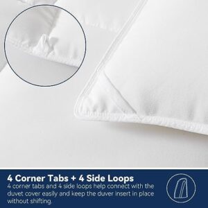 Downmemory King Comforter - All Season White Down Alternative Comforter with Corner Tabs and Side Loops,Fluffy Soft Noiseless Duvet Insert Machine Washable-106x90 Inches