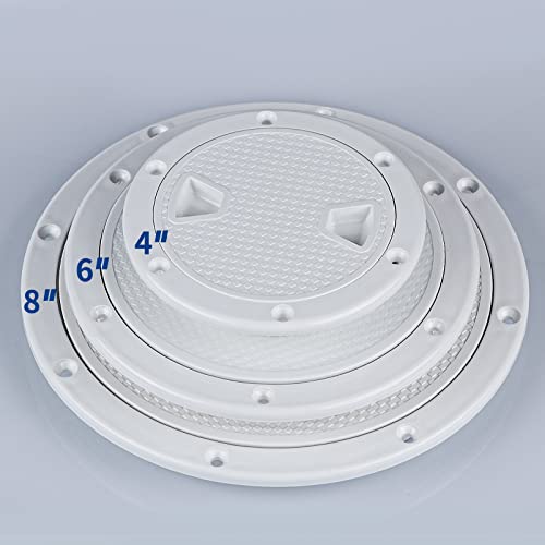 smartmarine Boat Hatch Black 4" 6" 8" Round Non Slip Inspection Hatch w/Detachable Cover for Marine Boat Yacht (4 inch)