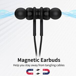 USB C Headphones Earbuds,USB Type C Wired Magnetic Noise Canceling in-Ear Headset with Microphone for iPad Pro Samsung Galaxy S23+ S22 S21 S20 FE Ultra Note 10 20 Pixel 7 6 5 4 Oneplus 9 8T 7T, Black