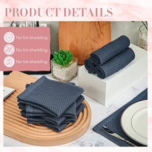 Irenare 50 Pack Cotton Waffle Weave Dish Towels for Kitchen, Dish Cloths for Washing Dishes, Ultra Soft Absorbent Dish Towels Quick Drying Dishes Wash Towel, 9.8 x 9.8 in, Dark Grey