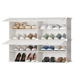 joiscope shoe rack, 4 tier 16 pairs shoe storage cabinet, free standing shoe shelf organizer for boots slippers high heels, for closet bedroom hallway, entryway