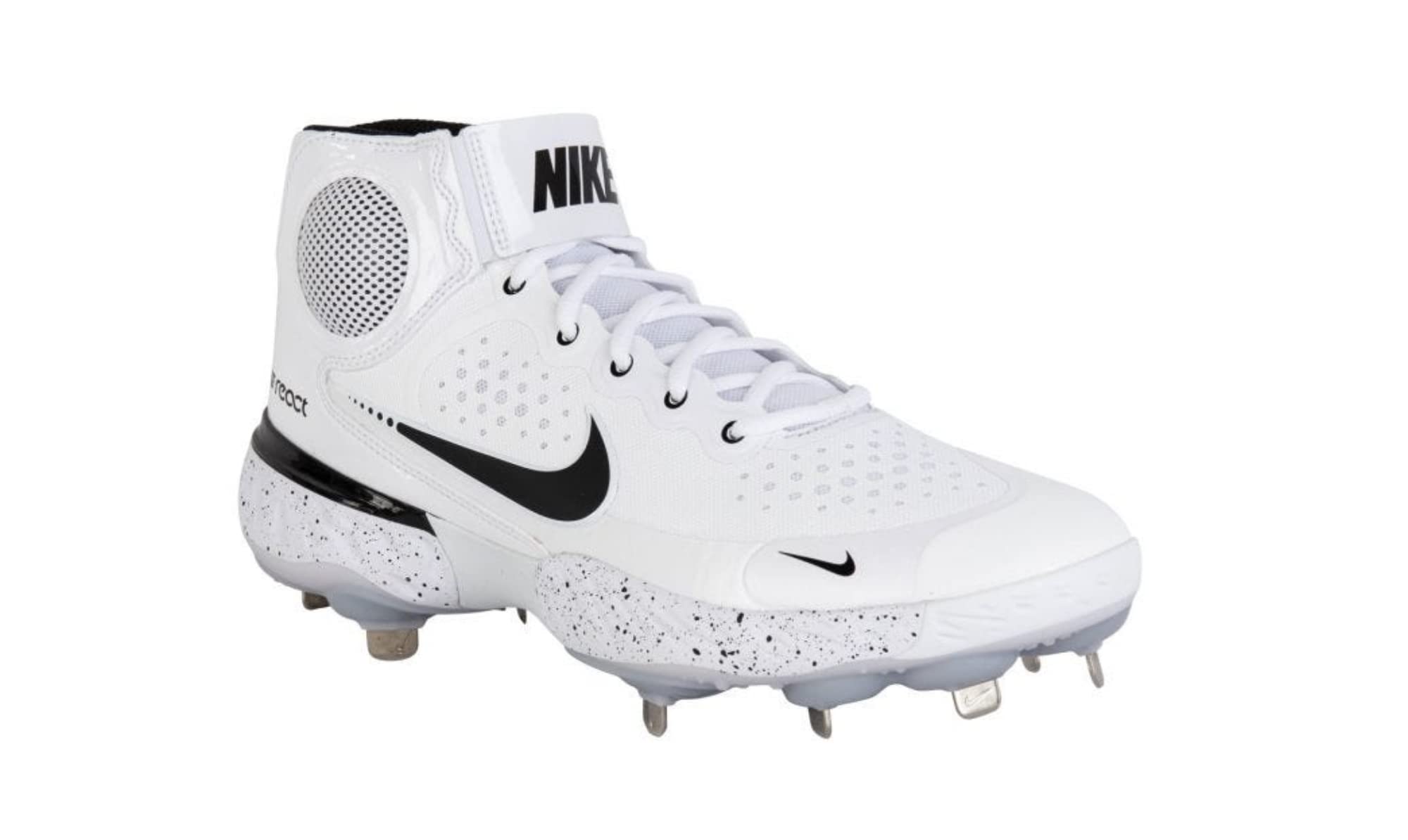 Nike Alpha Huarache Elite 3 Mid CV3550-105 White-Black Men's Metal Baseball Cleats 7 US