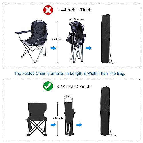 PATIKIL 44 Inch Camp Chair Replacement Bag, 2 Pack Nylon Foldable Carry Bag Storage Bag with Shoulder Strap for Outdoor Camping, Black