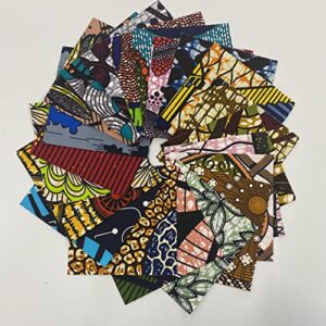 pre-cut 42 count 5 inch squares - charm pack african print variety for quilting and crafting by sew creative lounge