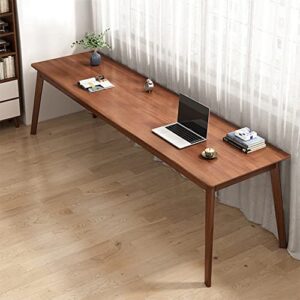 nelye mid-century long desk table - 71 inches wood simple modern extra-long 2-person computer workstation for home office work, walnut, 71" w x 24" d x 30" h