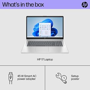 HP 17 inch Laptop, HD+ Display, 12th Generation Intel Core i5-1235U, 8 GB RAM, 512 GB SSD, Intel Iris Xe Graphics, Windows 11 Home, 17-cn2099nr (2023)