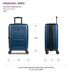 SwissGear 8020 Hardside Expandable Luggage with Spinner Wheels, Navy, Carry-On 18-Inch