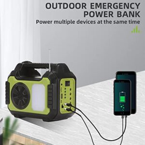 Solar Generators for Home Use,Portable Power Station with Solar Panel for Emergency Power Supply,Solar Powered Generator for camping,4 Sets LED Light (Green&Black)