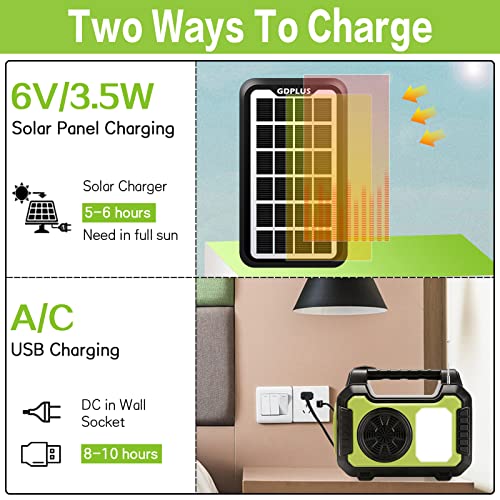 Solar Generators for Home Use,Portable Power Station with Solar Panel for Emergency Power Supply,Solar Powered Generator for camping,4 Sets LED Light (Green&Black)