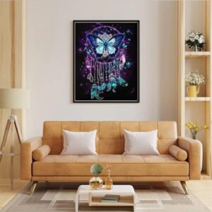 cupmod Fantasy Dream Catcher Cross Stitch Kits,Butterfly Stamped Cross Stitch Kits for Adults,Counted Embroidery Needlepoint Kits Patterns Crafts Decor