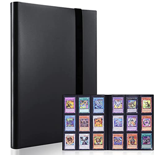 LIUDU Card Binder 9-Pocket,360 Pockets Game Cards with 20 Sleeves,Trading Card Collection Zipper Binder Holder for Kids Gifts (Black 360Pockets)