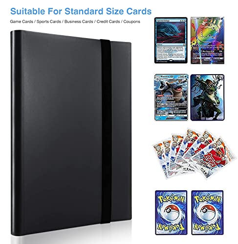 LIUDU Card Binder 9-Pocket,360 Pockets Game Cards with 20 Sleeves,Trading Card Collection Zipper Binder Holder for Kids Gifts (Black 360Pockets)