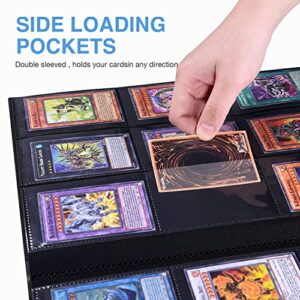 LIUDU Card Binder 9-Pocket,360 Pockets Game Cards with 20 Sleeves,Trading Card Collection Zipper Binder Holder for Kids Gifts (Black 360Pockets)