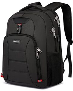 laptop backpack 15.6 inch school backpack for teen boys, travel backpack large water resistant college backpack bookbag for men women with usb charging port, black