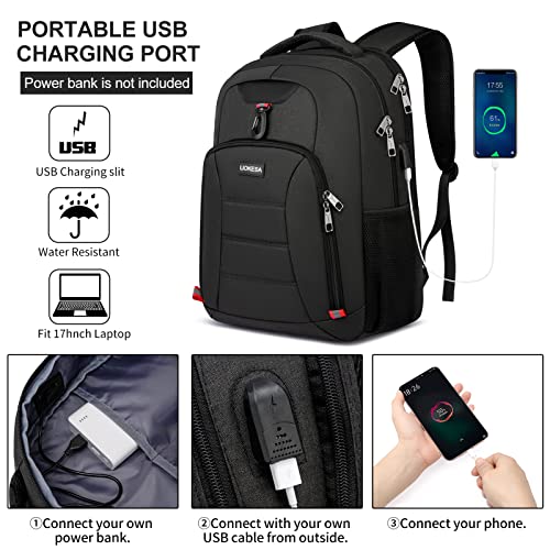 Laptop Backpack 15.6 Inch School Backpack for Teen Boys, Travel Backpack Large Water Resistant College Backpack Bookbag for Men Women with USB Charging Port, Black