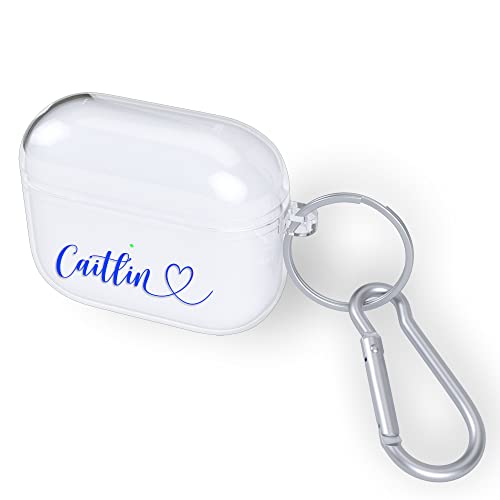 Liana Cases Custom Name Case for AirPods - All Sizes Available - AirPods Pro 2nd, 1st, 3rd Generation - Clear Personalized Cover Handwritten Style with Keychain Ring Carabiner