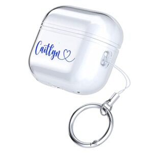 Liana Cases Custom Name Case for AirPods - All Sizes Available - AirPods Pro 2nd, 1st, 3rd Generation - Clear Personalized Cover Handwritten Style with Keychain Ring Carabiner