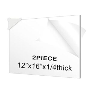 clear acrylic plexiglass sheet-1/4 thick cast - 12" x 16" (2 pack)6mm clear acrylic sheets for diy, signs and crafts