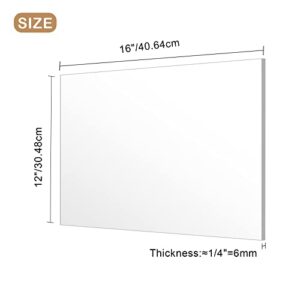 Clear Acrylic Plexiglass Sheet-1/4 Thick Cast - 12" x 16" (2 Pack)6mm Clear Acrylic Sheets for DIY, Signs and Crafts