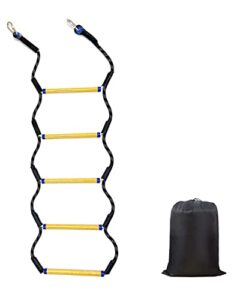 boat rope ladder, 5 step heavy duty 400lbs strength rope ladder for inflatable boat, fishing boat, kayak, motorboat, canoeing, extra long portable marine boarding rope ladder (black)