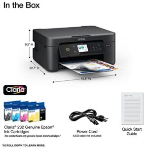 Epson Expression Home XP-4205 All-in-One Wireless Color Inkjet Printer, Black - Print Copy Scan - 2.4" Color LCD, 10.0 ppm, 5760 x 1440 dpi, Auto 2-Sided Printing, Voice Activated