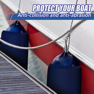 4 Packs Boat Fender Cover 10" x 26" Fleece Marine Bumper Covers for Center Rope Tube Style Fenders (Boat Fender Not Included) (Navy Blue)