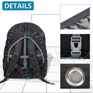 Waterproof Backpack Rain Cover(15-75L),Portable Anti Slip Rain Cover for Backpack,Cross Buckle Straps,Outdoor Anti-tear Backpack Raincover for Camping Hiking Biking Hunting Traveling (S(30-40L))