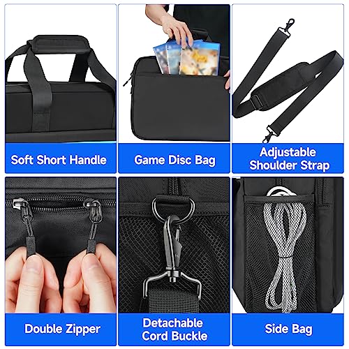Deegotech Travel Carrying Case Compatible with PS5, Portable Protective Storage Bag for PlayStation5 Console Multiple Pockets for PS5 Disc/Controller/Game Cards & Accessories Tech Gifts for Men