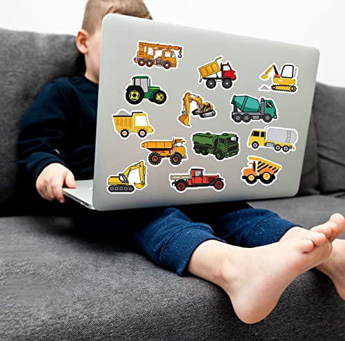 50pcs Transportation Vehicle Truck Stickers Decals for Kids Toddlers Boys Girls, Cartoon Vehicle Vinyl Stickers for Water Bottle Laptop Skateboard Car Helmet Luggage, Perfect Party Favors and Supplies