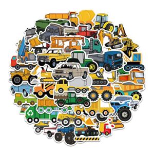 50pcs Transportation Vehicle Truck Stickers Decals for Kids Toddlers Boys Girls, Cartoon Vehicle Vinyl Stickers for Water Bottle Laptop Skateboard Car Helmet Luggage, Perfect Party Favors and Supplies