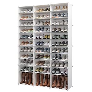 MAGINELS Shoe Rack Organizer 72 Pairs Shoe Cabinet Storage for Closet Living Room Bedroom Hallway, White