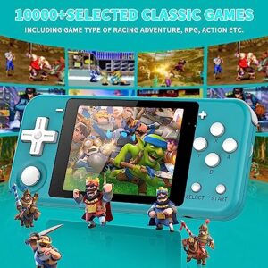 Handheld Game Console 3 inch IPS Screen with 64G TF Cards-Free Games, Mini Retro Open Source System Games Consoles, Compatible with 12 Simulators, Portable Pocket Hand Held Game Video Consoles (Blue)