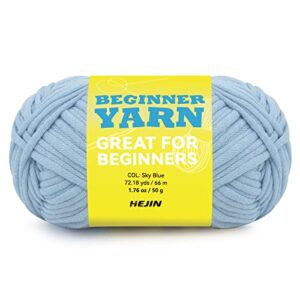 50g blue yarn for crocheting and knitting;80m cotton yarn for beginners with easy-to-see stitches;worsted-weight medium #4;cotton-nylon blend yarn for beginners crochet kit making 1pack