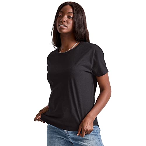 Hanes Originals Tri-Blend, Lightweight T-Shirt for Women, Relaxed Fit, Black, 2X Large