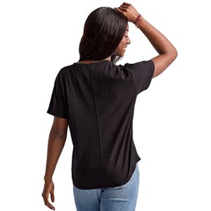 Hanes Originals Tri-Blend, Lightweight T-Shirt for Women, Relaxed Fit, Black, 2X Large