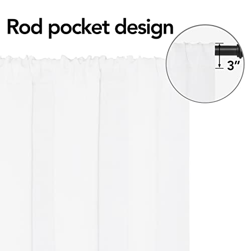 Easy-Going Rod Pocket Curtains for Bedroom, Room Darkening Window Curtains for Living Room, Thermal Insulated Noise Reduction Solid Window Drapes, 2 Panels(42x84 in, White)