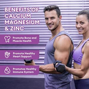 (2 Pack) Calcium Magnesium Zinc Health Bone Support Formula, with Vitamin D3, B6, Mn, and Cu for Immune Support, Non-GMO Dietary Supplement 120 Veg Caps