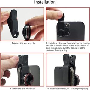 Phone Camera Lens, Clip on Cell HD Phone Super Wide Angle Lens kit, 0.62X Super Wide Angle Lens, for Most iPhone Android Samsung Phones and Smartphones