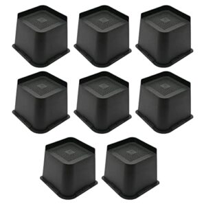 mymulike bed risers 4 inch,6 inch, 8 inch, oversized furniture risers, support up to 6000 lbs, lift 4 inch for couch, sofa, table,chair (black 8 pack, 4 inch)