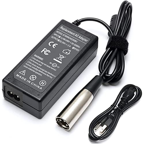 24V 2A Electronic Scooter Battery Charger for Go-Go Elite Traveller SC40E/SC44E, Jazzy Power Chair Charger, Schwinn S500 S350 S300 S400 S650, Ezip 400 500 650 750 900 Mountain Trailz, Pride Mobility