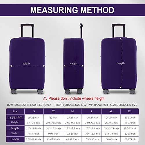 RainVillage Travel Luggage Cover Suitcase Protector Scratch-Resistant Fit 19-31 Inch Suitcase, Not Included Suitcase (Purple, 2XL(30-31 inch))