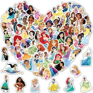 cute princess stickers pack 100pcs, kawaii stickers for water bottles laptop phone glueewee vinyl waterproof stickers gifts for kids girls teens adults