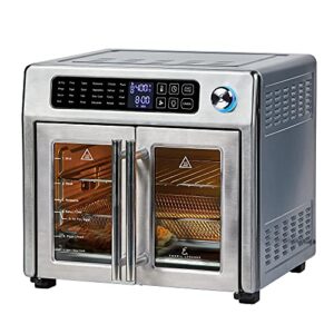 emeril lagasse 26 qt extra large air fryer, convection toaster oven with french doors, stainless steel (renewed)