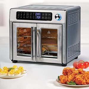 Emeril Lagasse 26 QT Extra Large Air Fryer, Convection Toaster Oven with French Doors, Stainless Steel (Renewed)