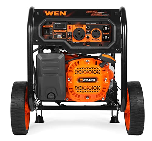 WEN 5600-Watt Portable Generator, Electric Start, 224cc, Transfer-Switch and RV-Ready with CO Shutdown Sensor (GN5602X)