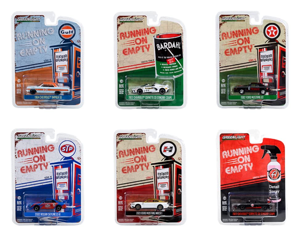 Greenlight 41150 Running on Empty Series 15 Complete Set of Six (6) Diecast Models 1:64 Scale