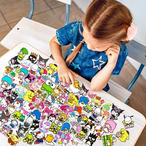 100Pcs Cute Kawaii Stickers for Teens, Cartoon Water Bottle Stickers, Waterproof Vinyl Japanese Anime Sticker Pack for Kids Girls Laptop, Phone, Luggage, Skate, Guitar, Helmet