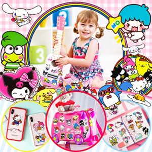 100Pcs Cute Kawaii Stickers for Teens, Cartoon Water Bottle Stickers, Waterproof Vinyl Japanese Anime Sticker Pack for Kids Girls Laptop, Phone, Luggage, Skate, Guitar, Helmet
