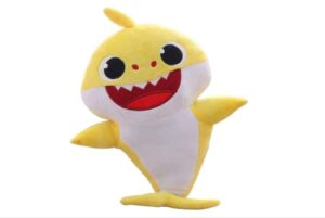 baby cute plush toy plush shark toy that sings with music and luminous light is the best gift for boys and girls (yellow)